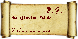 Manojlovics Fabó névjegykártya